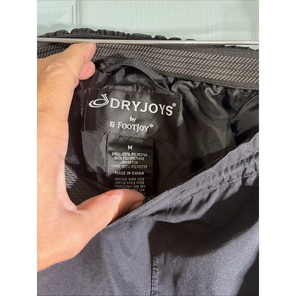 FootJoy DryJoys Golf Rain Pants Men Medium Black Waterproof Windbreaker Trousers